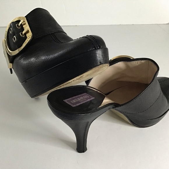 Emilio Pucci Black Mules with Gold Accent Size 40 - Picture 9 of 11